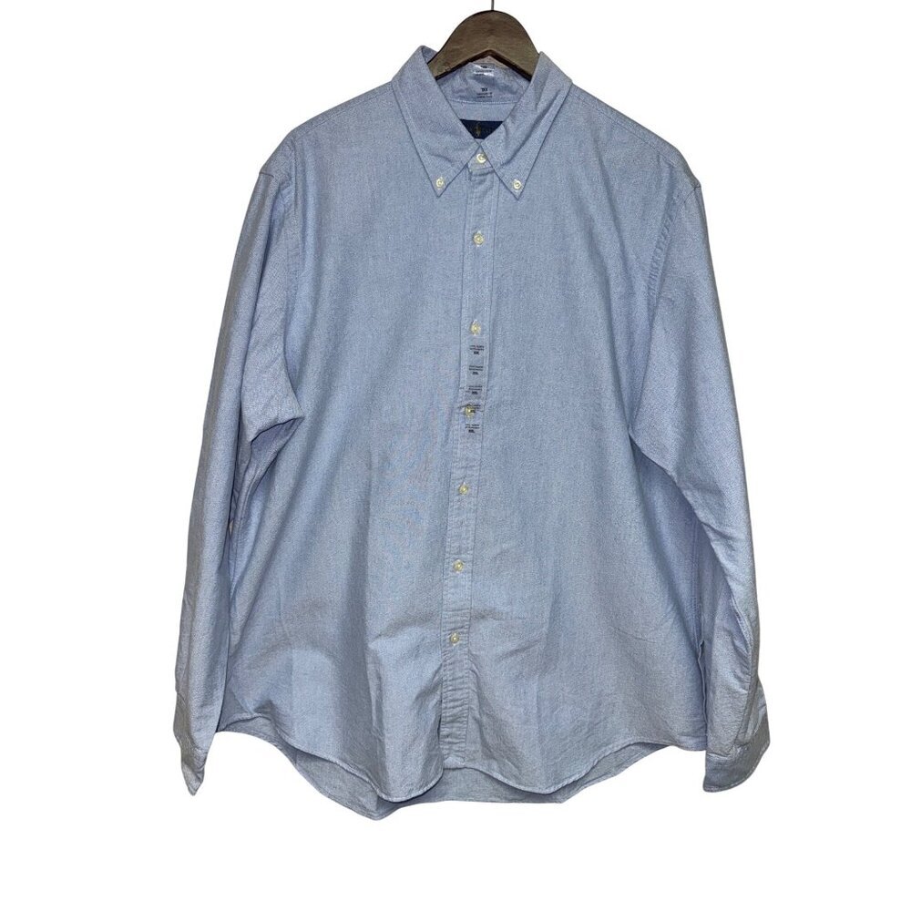 Polo Ralph Lauren Men's Classic Button Down Blue Shirt Long Sleeve XXL New